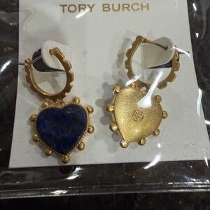Tory Burch Gold Hoop Heart Earrings